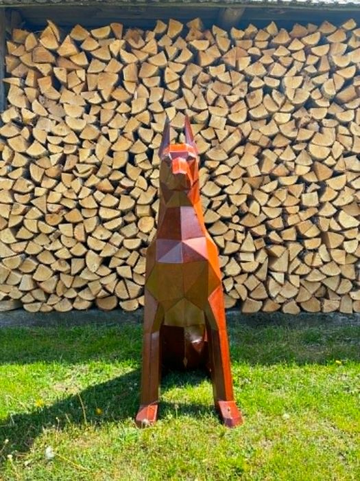 figura doberman 3d Low Poly