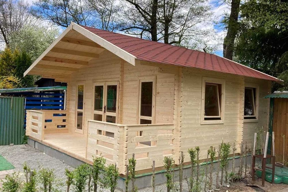 DOMEK WEEKEND 6x6m BAL 44mm Podłoga 28mm Duży Taras 1,45m Producent