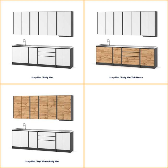 Kuchnia Nowoczesna Skandynawska Bella 2.6m Zestaw Kuchenny Modułowy