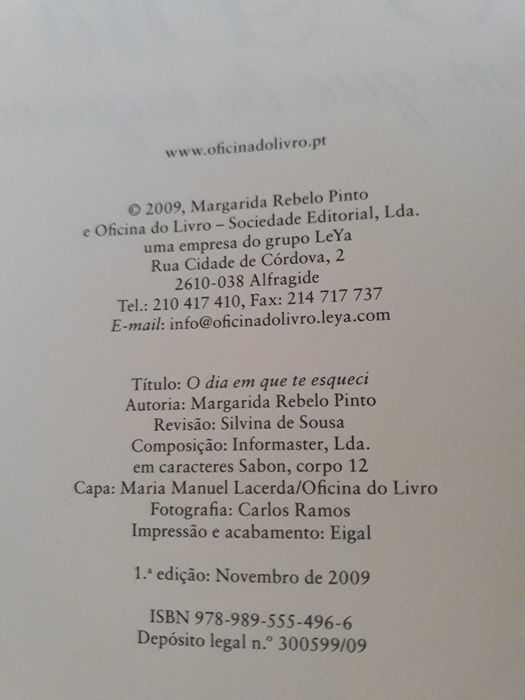 O dia em que te esqueci (portes grátis)