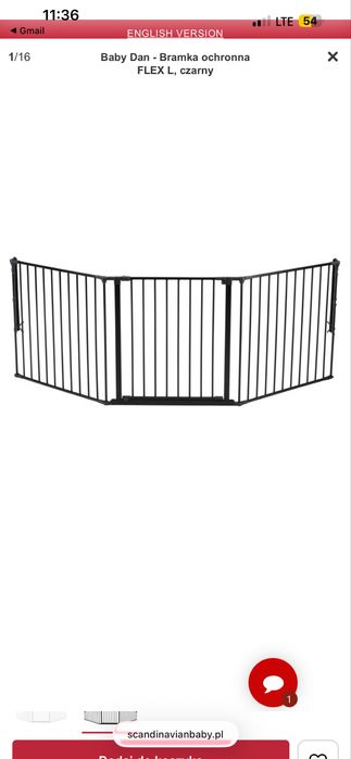 Bramka ochronna dla dzieci Baby Dan