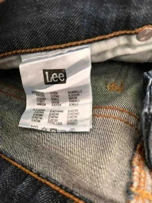 Granatowe jeansy proste damskie bawełna Lee S 36