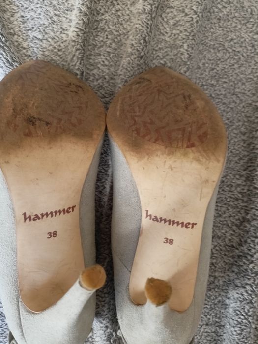 Szpilki damskie szare hammer