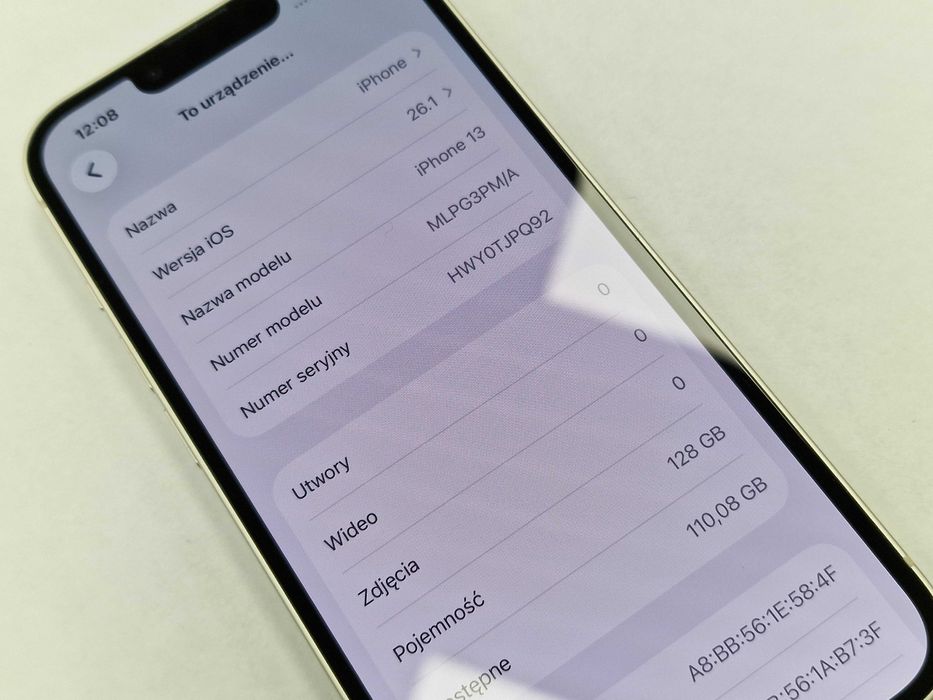 Iphone 13 128GB/ Starlight/ Bat 87%/ Grade A/ Gwarancja + ładowarka