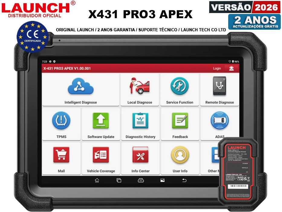 Launch X431 PRO3 APEX Maq Diagnostico OBD 10" Profissional (NOVO)