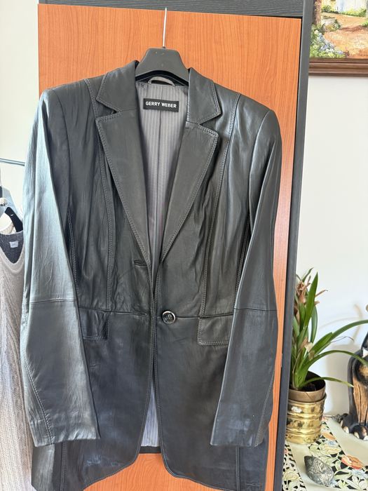 Czarny skórkowy płasz GERRY WEBER rozm.38