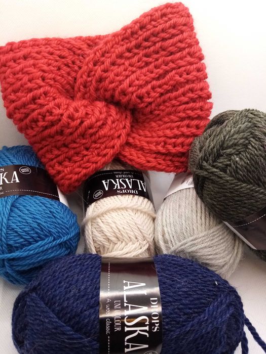 Opaska na głowę; turban; rękodzieło; 100% WEŁNA