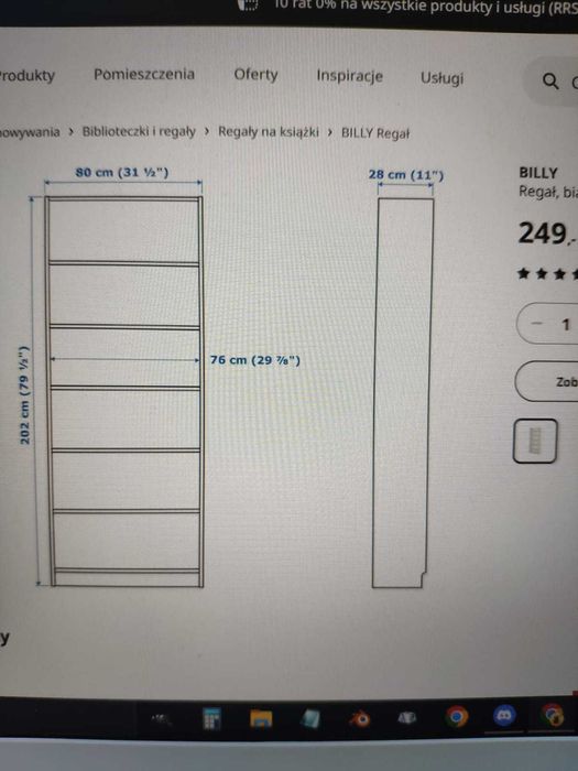 Regał Ikea Billy 80x 202cm biały 2szt