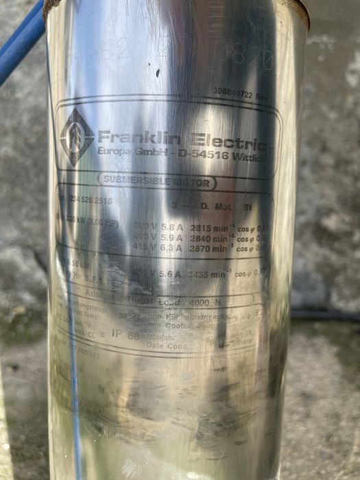 Bomba Poço Furo Franklin Electric