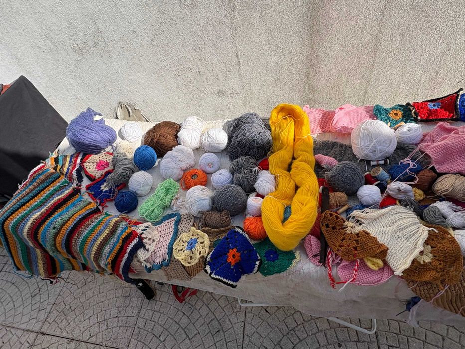 conjunto imenso de malhas e rendas e linhas