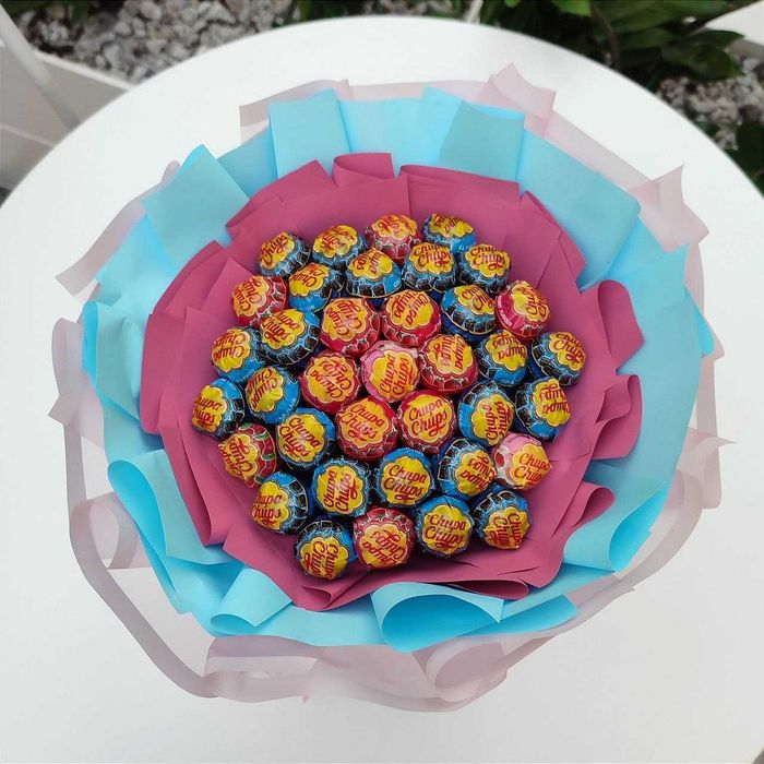 Bukiet lizaki Chupa Chups mix smaków. Prezent na Urodziny, Ślub