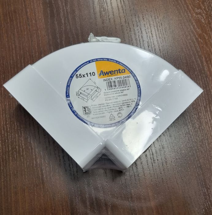 Awenta Kolano wentylacyjne poziome 55x110 90' Nowe