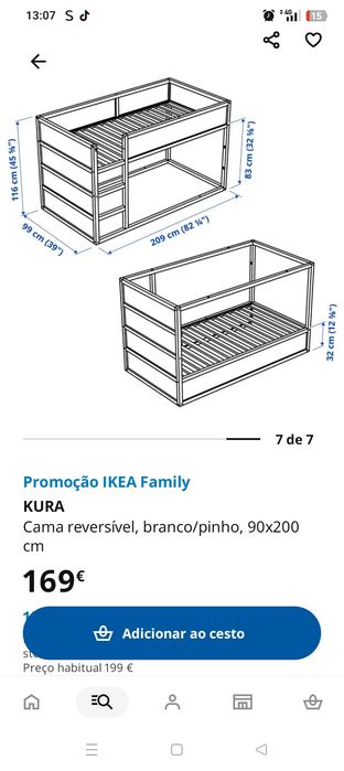 Cama  Kura IKEA personalizada + estrado
