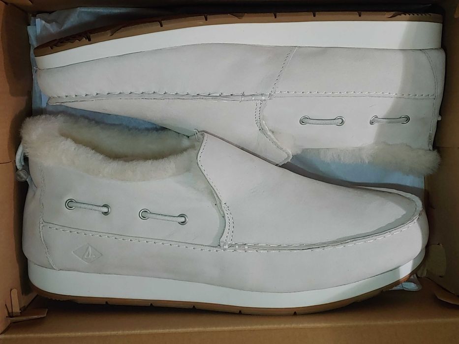 Зимние мокасины SPERRY Moc-Sider, нубук, натуральный мех, 44 EU