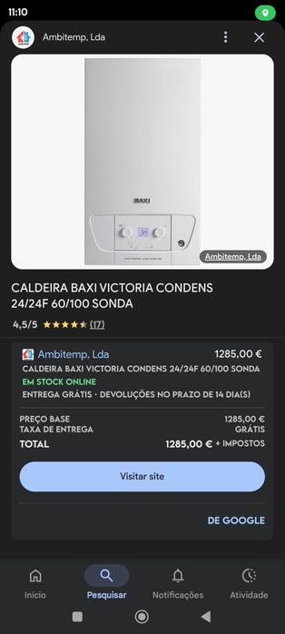 Caldeira victoria condens