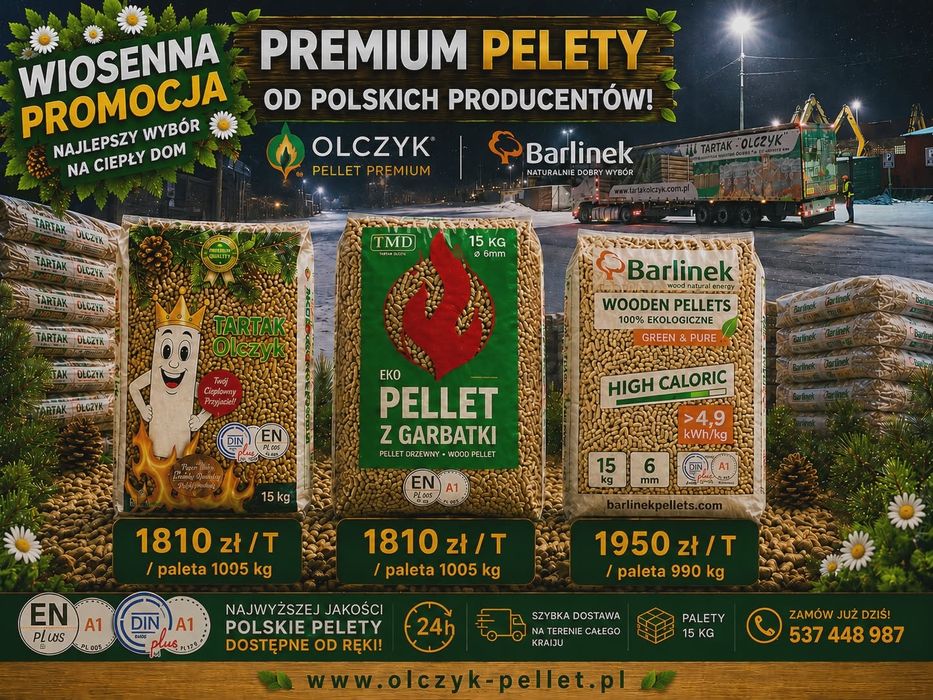 Pellet pelet Olczyk! Dostepny od Reki!! 1810zł/t! Transport Winda HDS