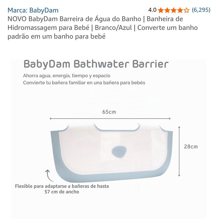 Babydam - Barreira Banheira bebe