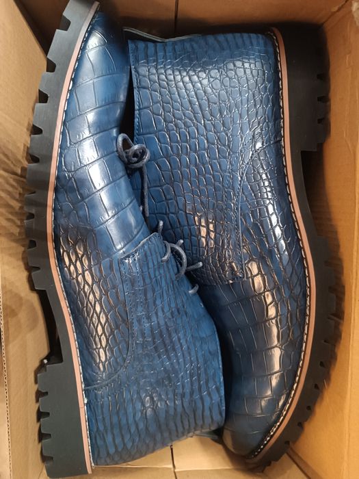 Buty aligator niebieskie sztyblety 48