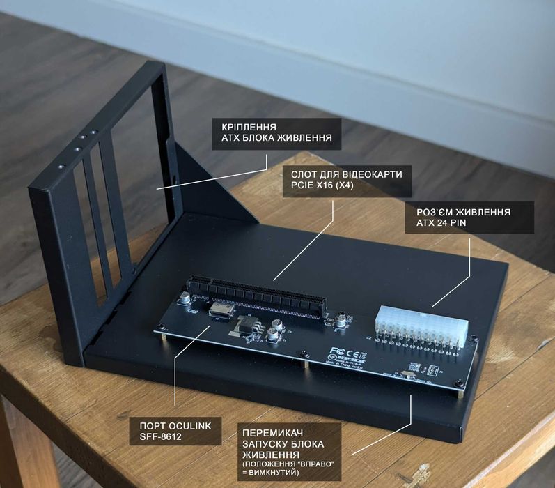 Oculink eGPU SFF-8612 Док станція для зовнішньої відеокарти для ноута