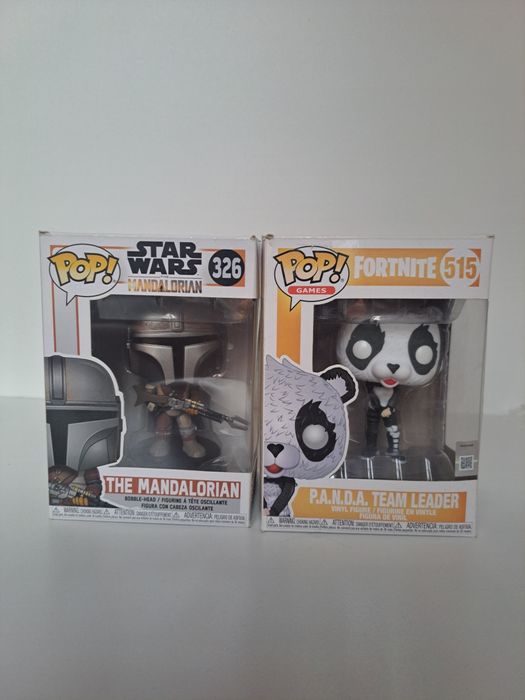 Funko Pop Star Wars Mandalorian 326 + Fortnite P.A.N.D.A Team Leader 515