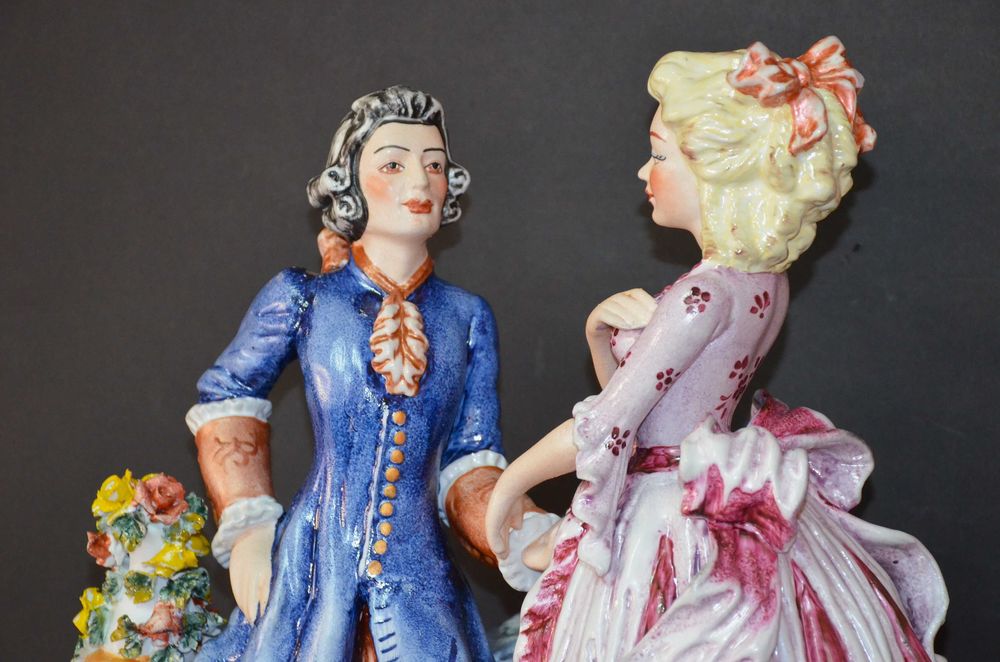 Roceram porcelana grupa figuralna "Romans", wysokość 41 cm