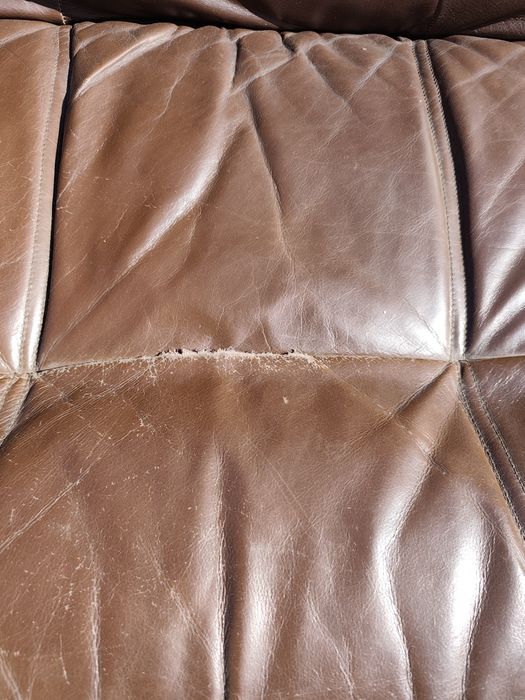 Skórzany fotel i skórzana sofa