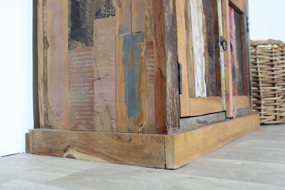 Komoda kolorowa drewo z recyklingu chic kolonialna rustykalna