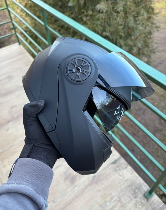 Мото шолом трансформер МОДУЛЯР ORZ helmets чорний шлем Flip-up MT, BLD