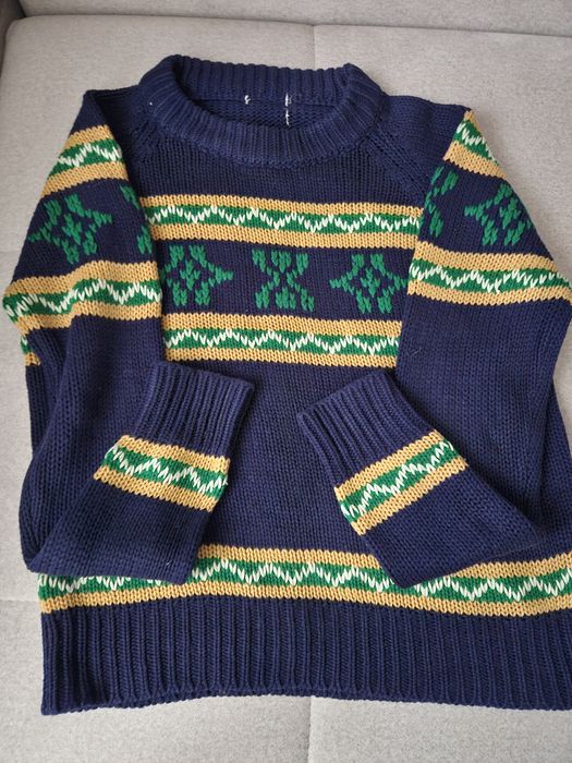 Sweter vintage granatowy S na M