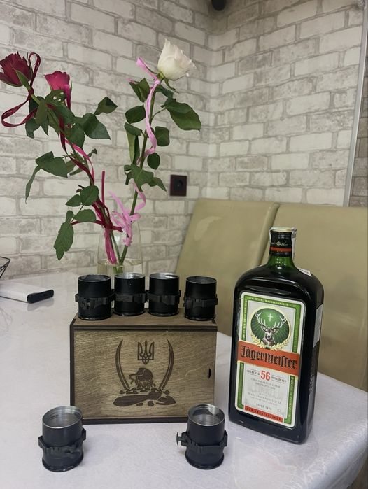 Оригінальний подарунок, набір чарок 6 штук, гільзи mk19, сувенір