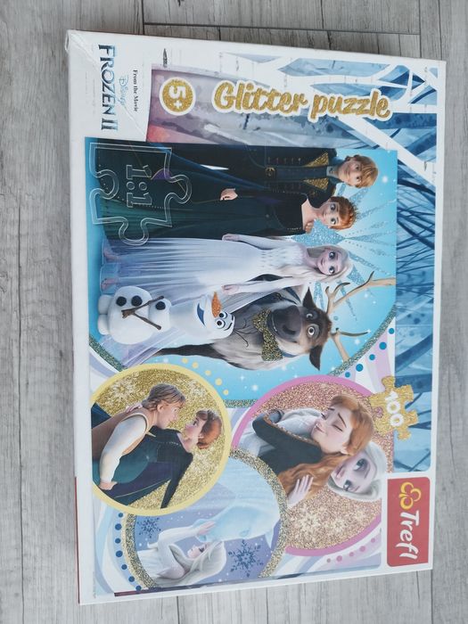 Glitter puzzle z Elsą 100 elementów