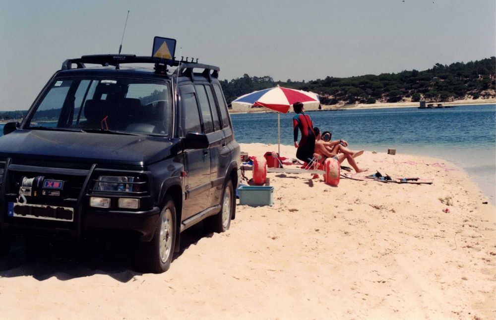 Transporte Mota de Água, carro com Rodas Balão para Areia da Praia