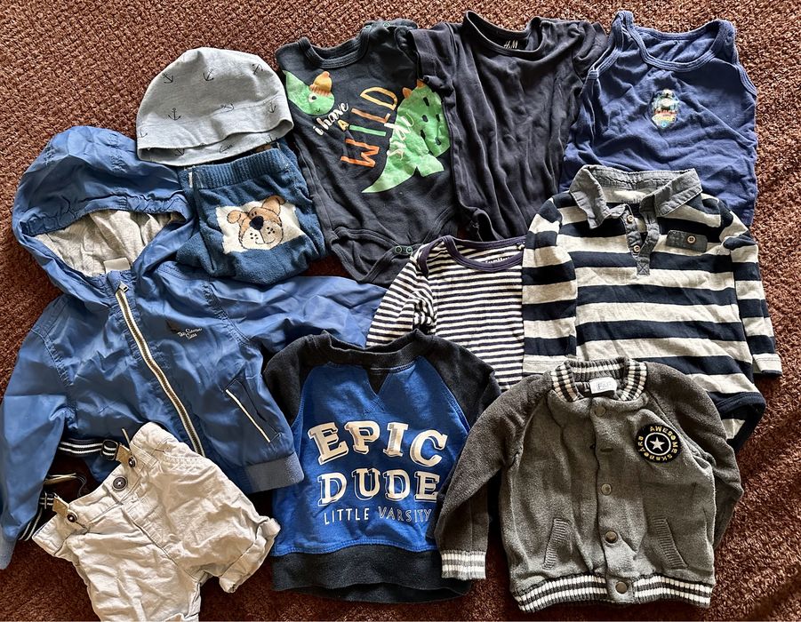 Mega Paka ubranka 74-80 kurtka bluza body spodenki czapka
