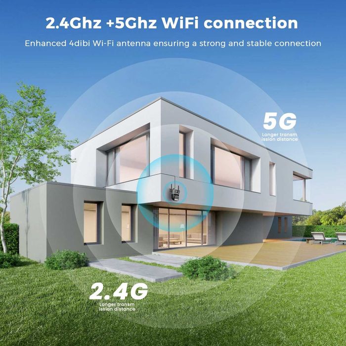 Подвійна Вулична 10МП камера, Спостереження, Сигналізація, Датчик руху
