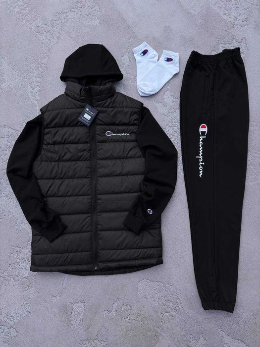 Чоловічий спортивний костюм Champion (жилет-худі-штани)