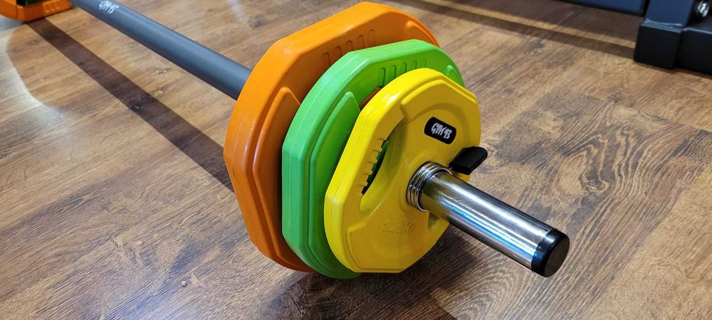 Sztanga z obciążeniem do body pump klub wersion nie bitumiczne talerze