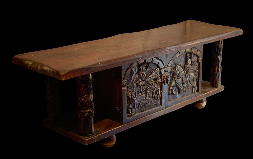 Piękny komplet mebli z litego drzewa Meble PRL