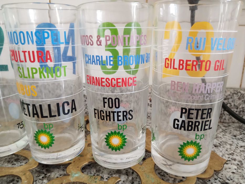 5 Copos vidro Rock in Rio