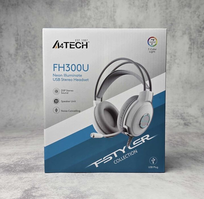 Гарнітура дротова ігрова A4Tech FH300U White usb Нова