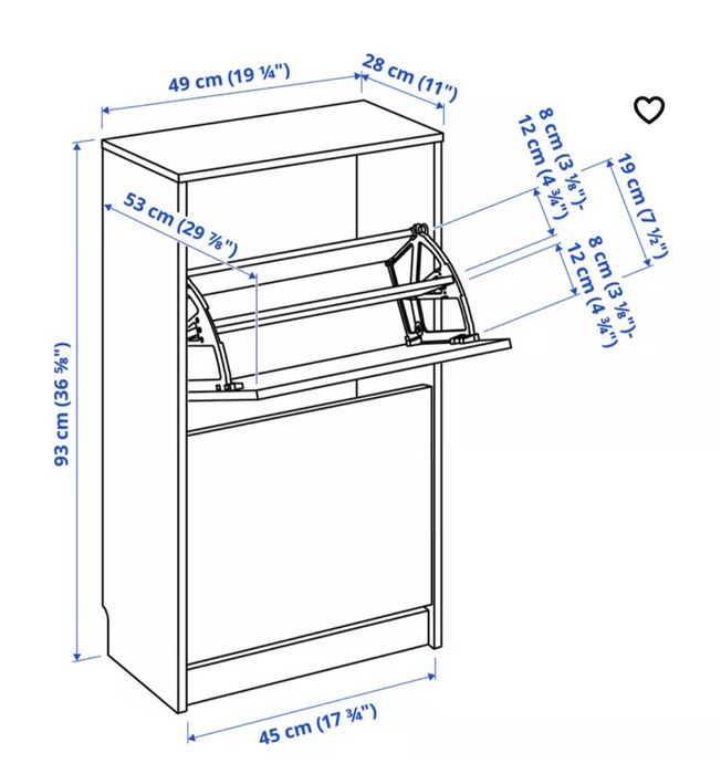 Sapateira Bissa Ikea NOVA - 49x28x93cm