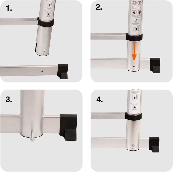 Escada telescópica em alumínio 11 degraus 3,2 metros NOVO ENVIO GRÁTIS