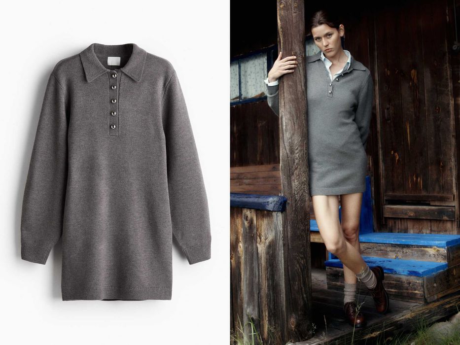 Sukienka z dzianiny S nowa kolekcj sweter długi pulower szary PROMOCJA