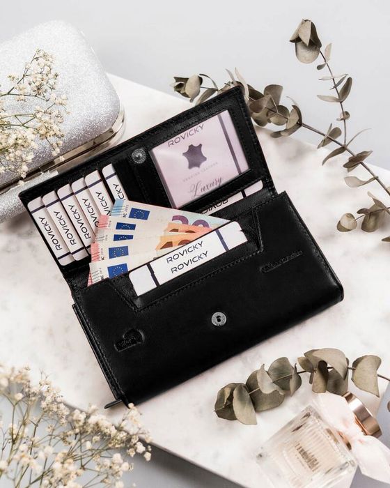 duży, skórzany portfel damski na zatrzask - 4u cavaldi