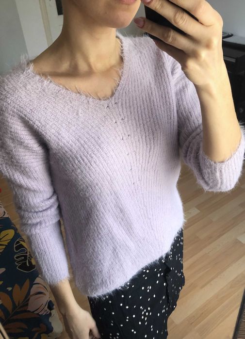 Sweter z włosem, liliowy Atmosphere