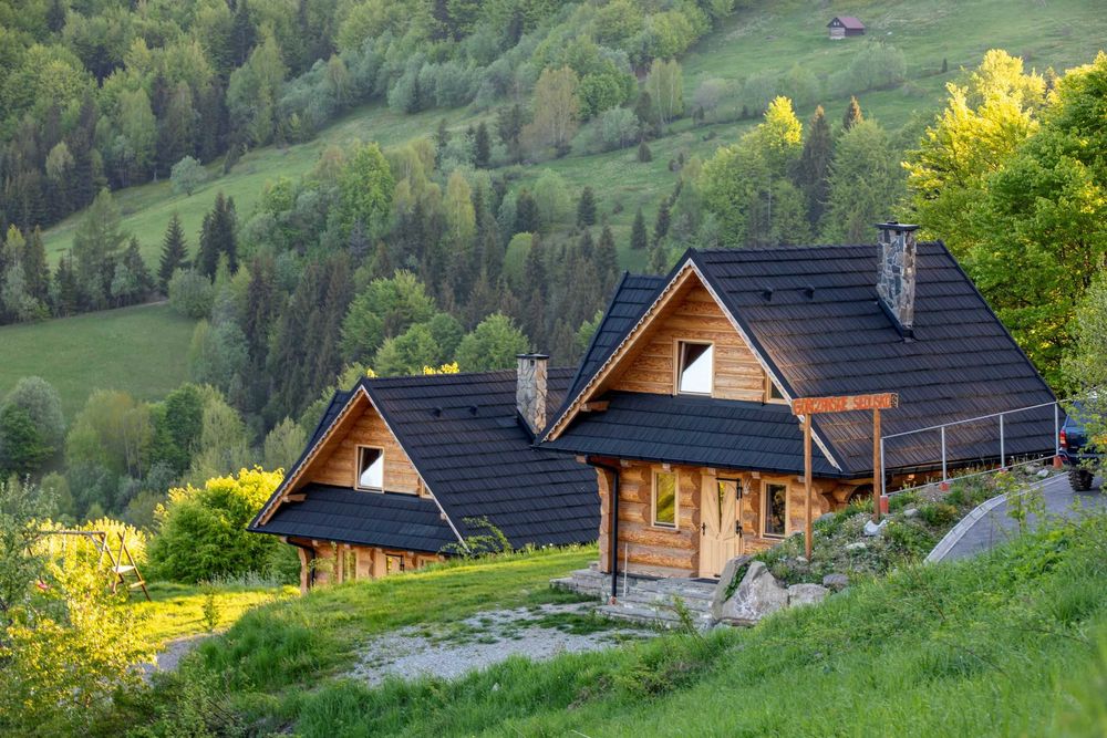 Domek z kominkiem w górach widok na Tatry ferie jacuzzi balia wczasy cisza, Gorce, owce