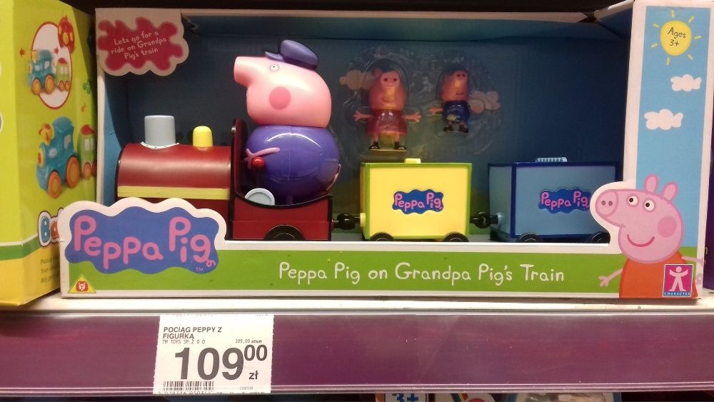 Swinka Peppa Lokomotywa Dziadka Peppy +dwie Swinki