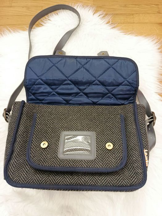 Torebka/plecak, Superdry, szary, granatowy, 17% wełna
