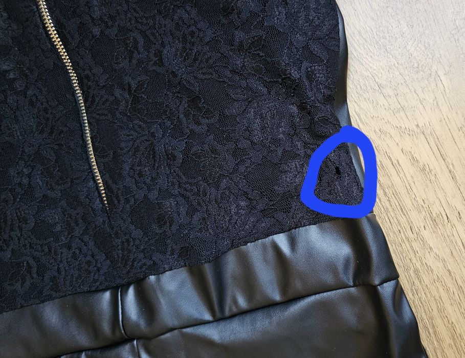 Długi kombinezon, eko skóra, koronką, nowy z metką, seksowny, S/M