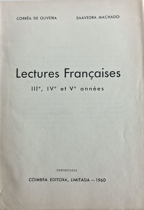 Livro "Lectures Françaises"