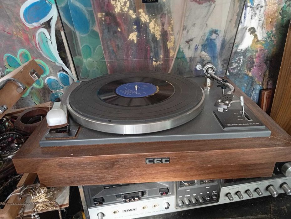Alpleficador Aiwa e gira discos CEC